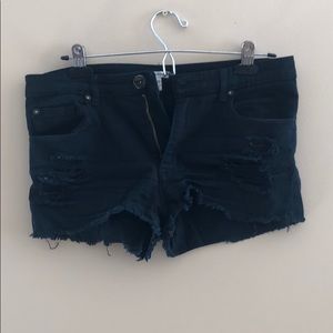 Black Denim Shorts